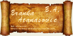 Branka Atanasović vizit kartica